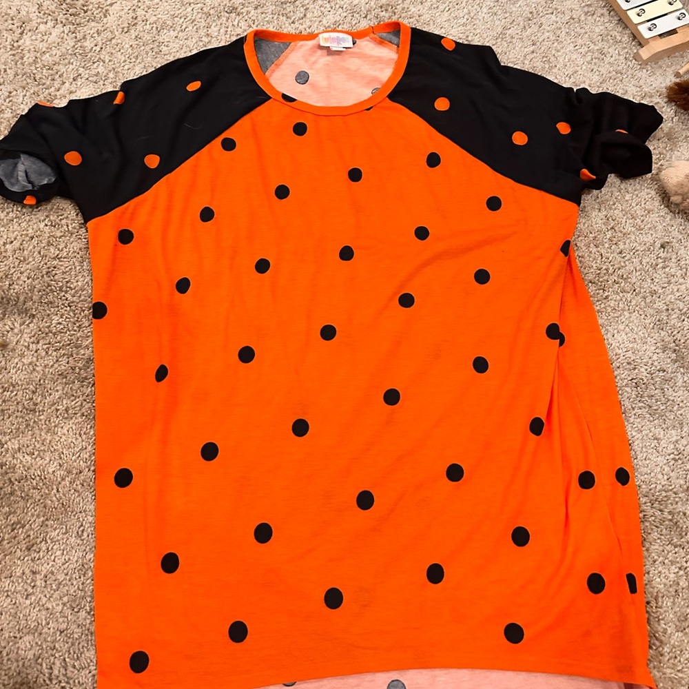 LuLaRoe Orange and Black Top